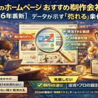 福岡でホームページ制作会社を探す事業者向けに、売れる導線設計と成果重視の考え方を示したビジュアル構成。福岡 ホームページ おすすめの判断軸が分かる内容。