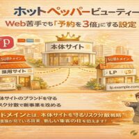 サブドメインとは何かを図解で説明するインフォグラフィック。URL構造の例を用いて、メインドメインとの違いや役割を初心者向けに解説している画像。