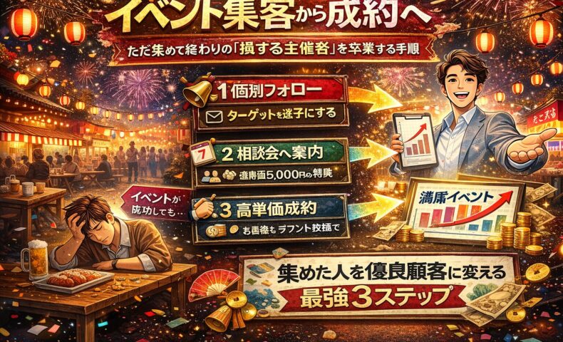 seo 読み方を初心者向けに解説する祭り風デザインのアイキャッチ。花火と提灯の中でSEOの基本ステップと上位表示の方法を楽しく学べるWeb集客イメージ画像