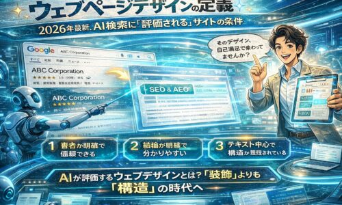 ウェブページデザインの定義｜2026年最新。AI検索に「評価される」条件