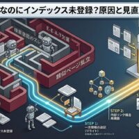 クロール済みでインデックス未登録になる原因を図解：独自性不足やE-E-A-T欠落の迷路から抜け出し、リライトと内部リンク構築でインデックス登録を完了させるまでの手順