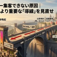 インスタで集客できない原因として、毎日投稿よりも問い合わせにつながる導線設計が重要だと表した画像