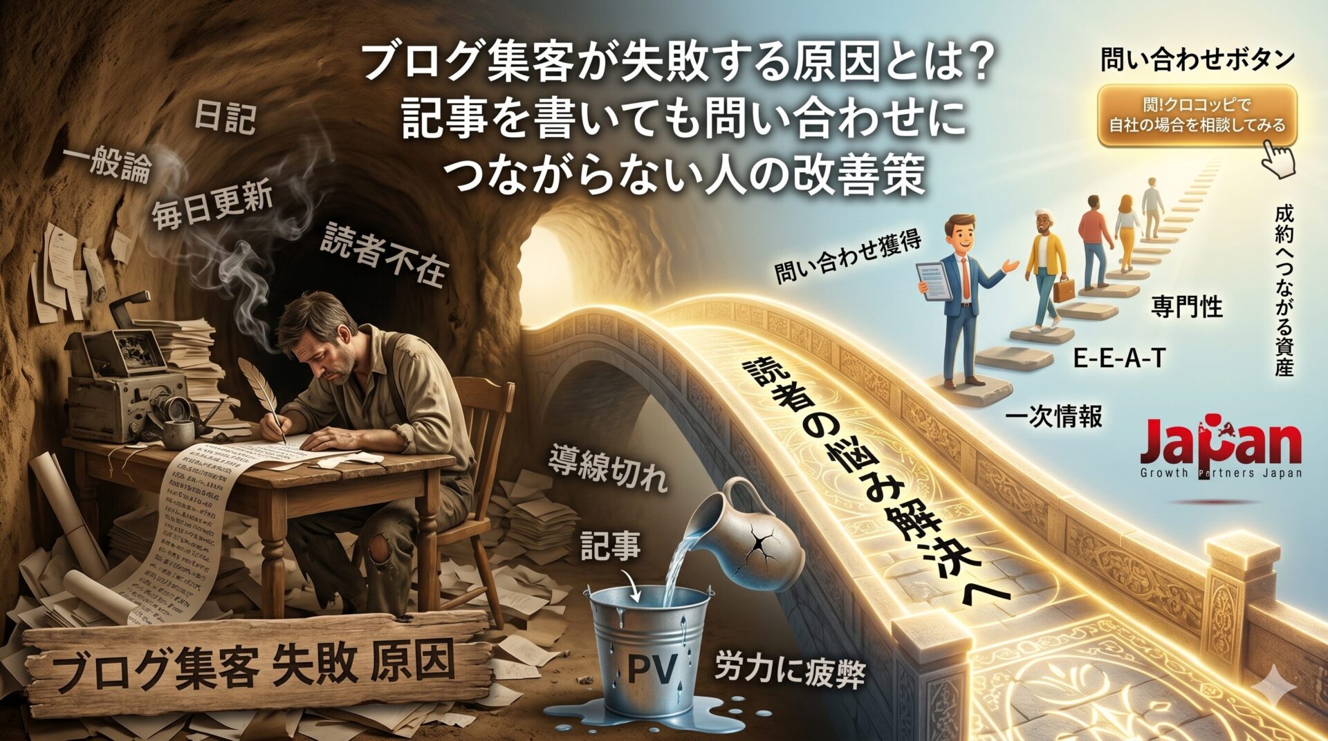ブログ集客が失敗する原因とは？記事を書いても問い合わせにつながらない人の改善策