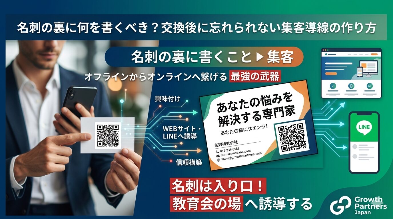 名刺の裏に何を書くべき?交換後に忘れられない集客導線の作り方