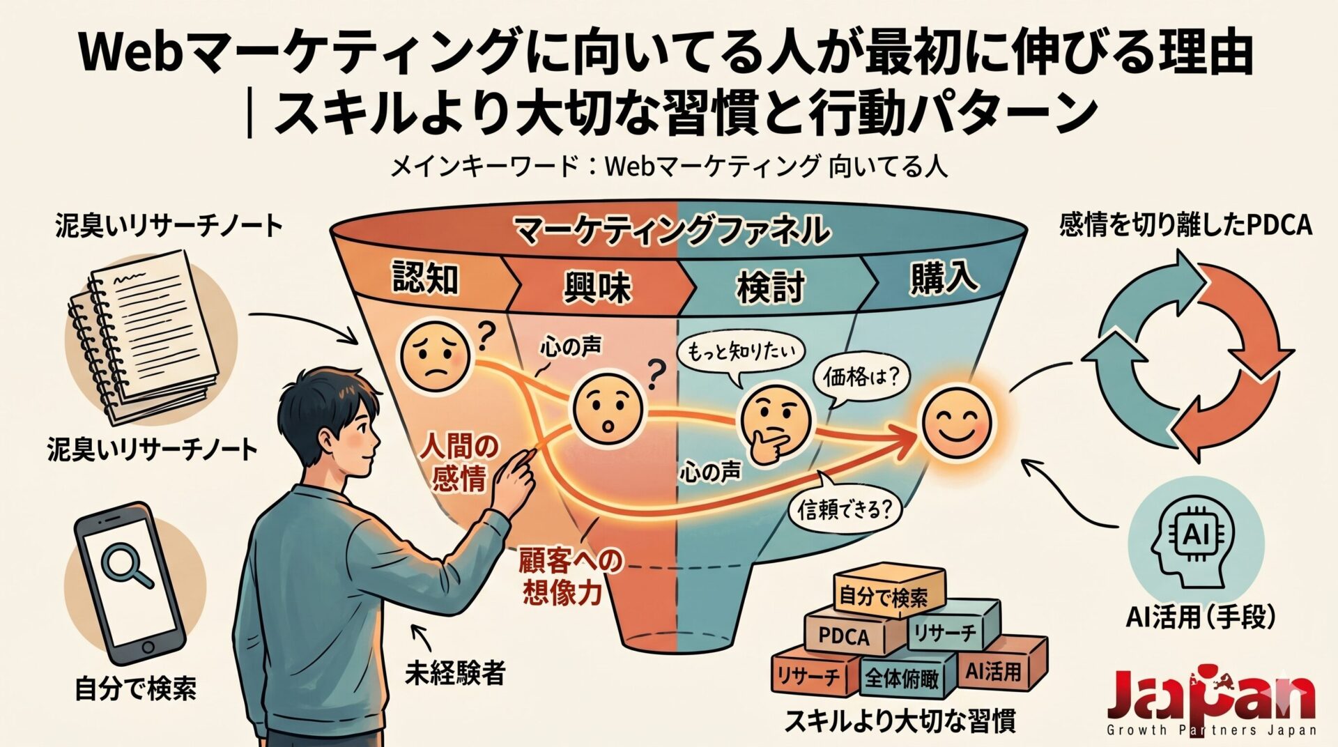 Webマーケティングに向いてる人が最初に伸びる理由｜スキルより大切な習慣と行動パターン