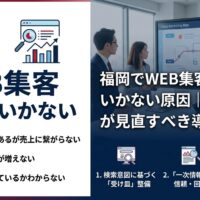 福岡でWEB集客がうまくいかない中小企業向けに、アクセスはあるが問い合わせや売上につながらない原因と導線設計の見直しを示したアイキャッチ画像