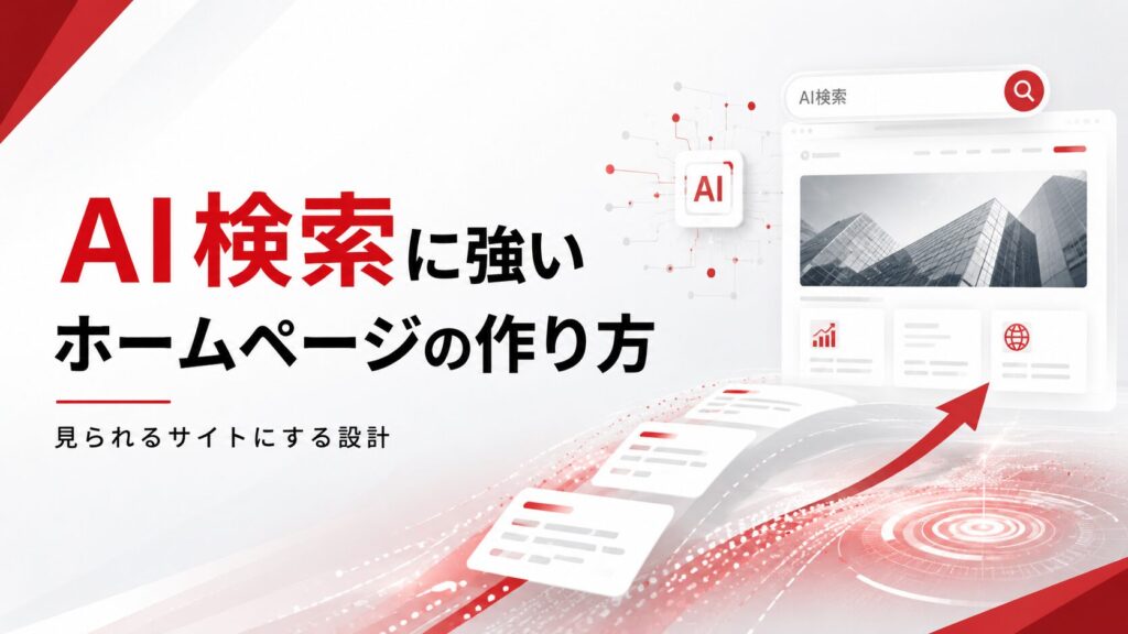 AI検索に強いホームページ作り方を解説するビジネスイメージ