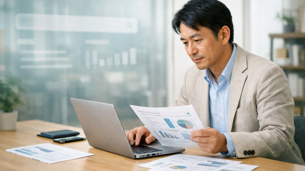 AI検索対策コンサルの支援範囲と費用を比較する事業者とマーケティング担当者